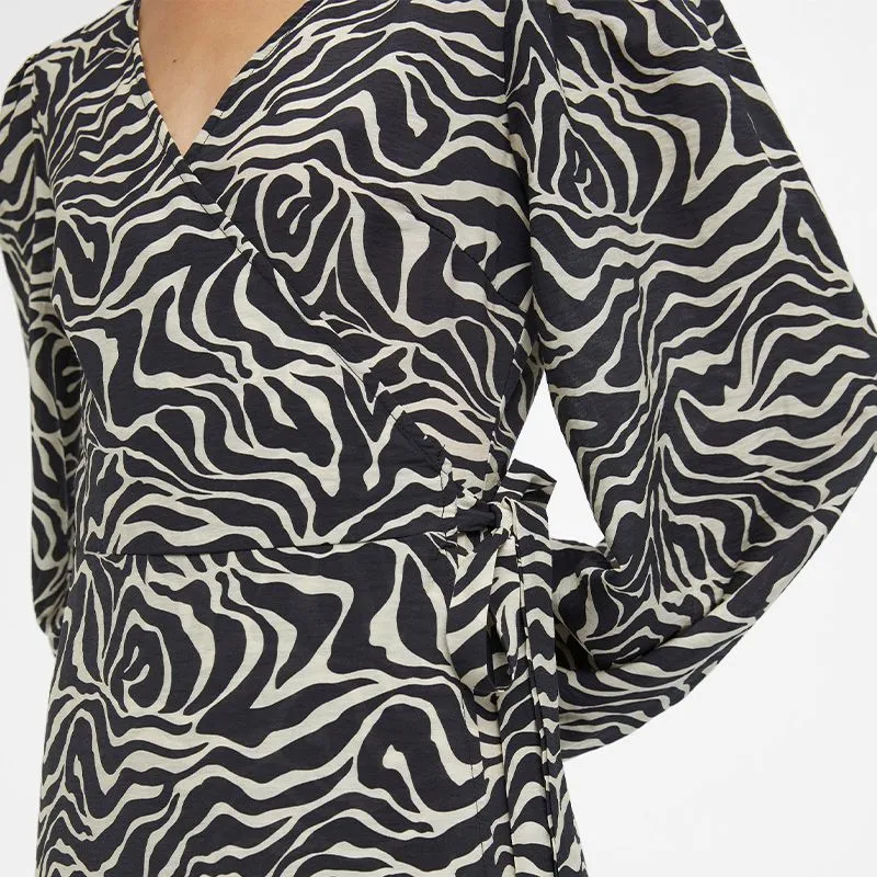Robe manches ballons col V à motif Femme OBJECT à prix dégriffé ! | 