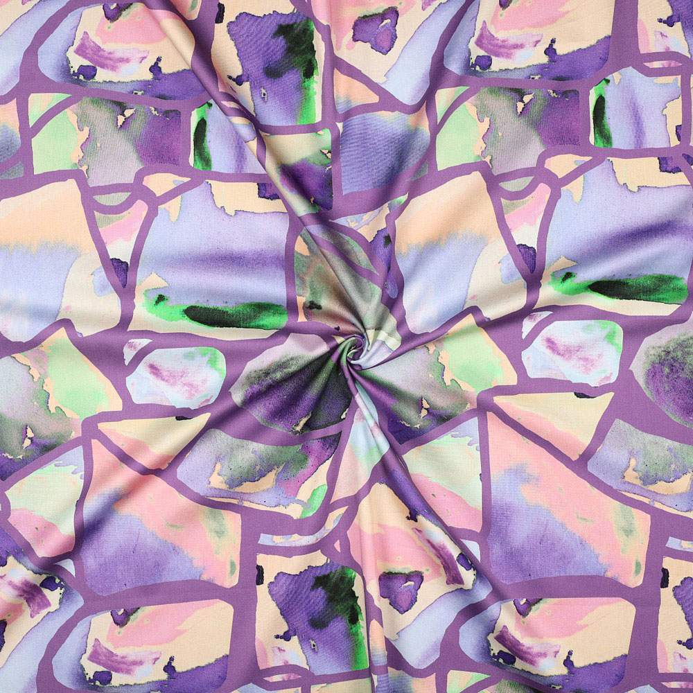 Satin de coton Resonate Neon | Nerida Hansen – lilas rouge