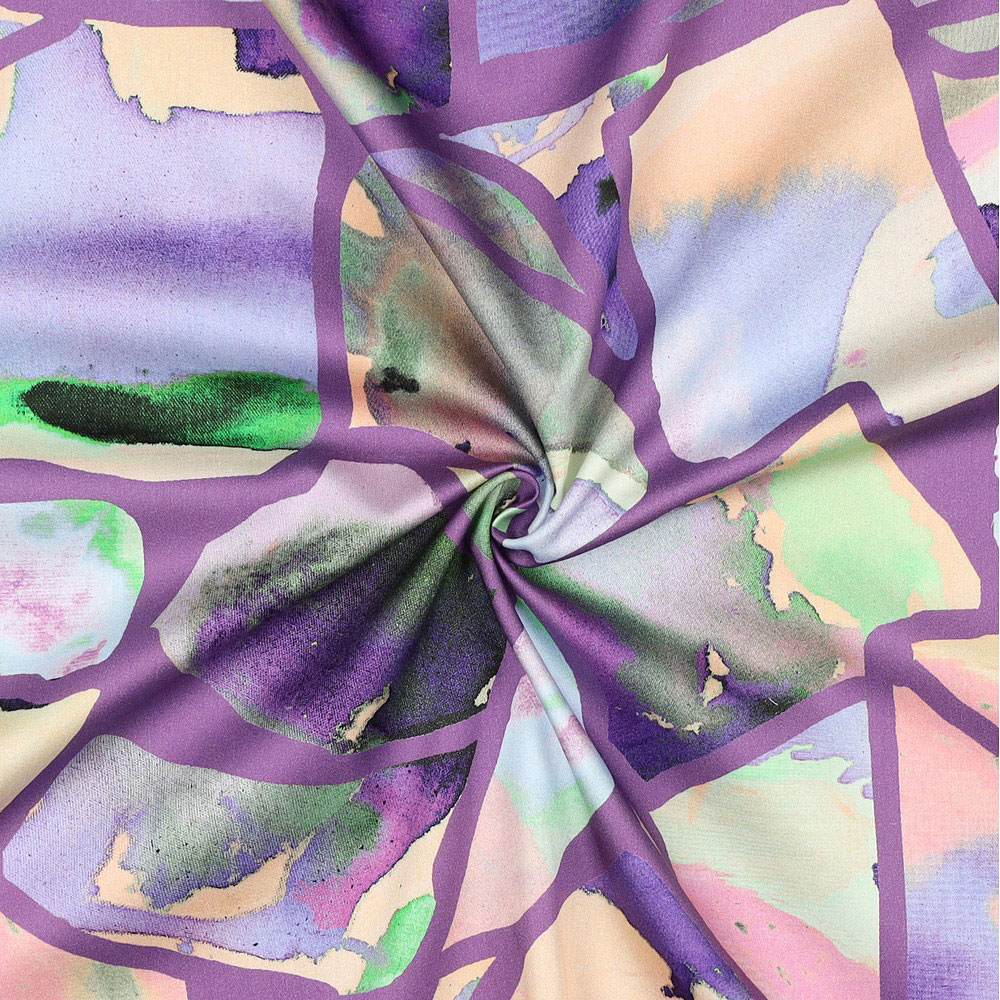 Satin de coton Resonate Neon | Nerida Hansen – lilas rouge