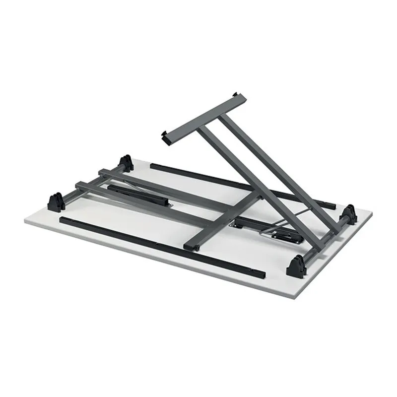 Table d'appoint pliable 120 x 70 cm - plateau hêtre - pied alu